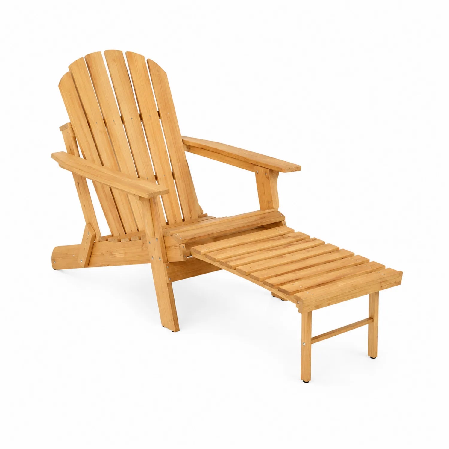 Chaise Adirondack en bois avec repose-pieds