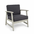 Chaise en bois avec coussin en tissu anthracite