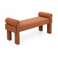 Banc en tissu avec accoudoirs Marron 120 cm