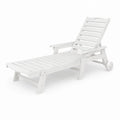 Chaise Longue Extérieure Réglable en Bois Blanc