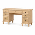 Bureau en bois avec tiroirs en rotin 152 cm