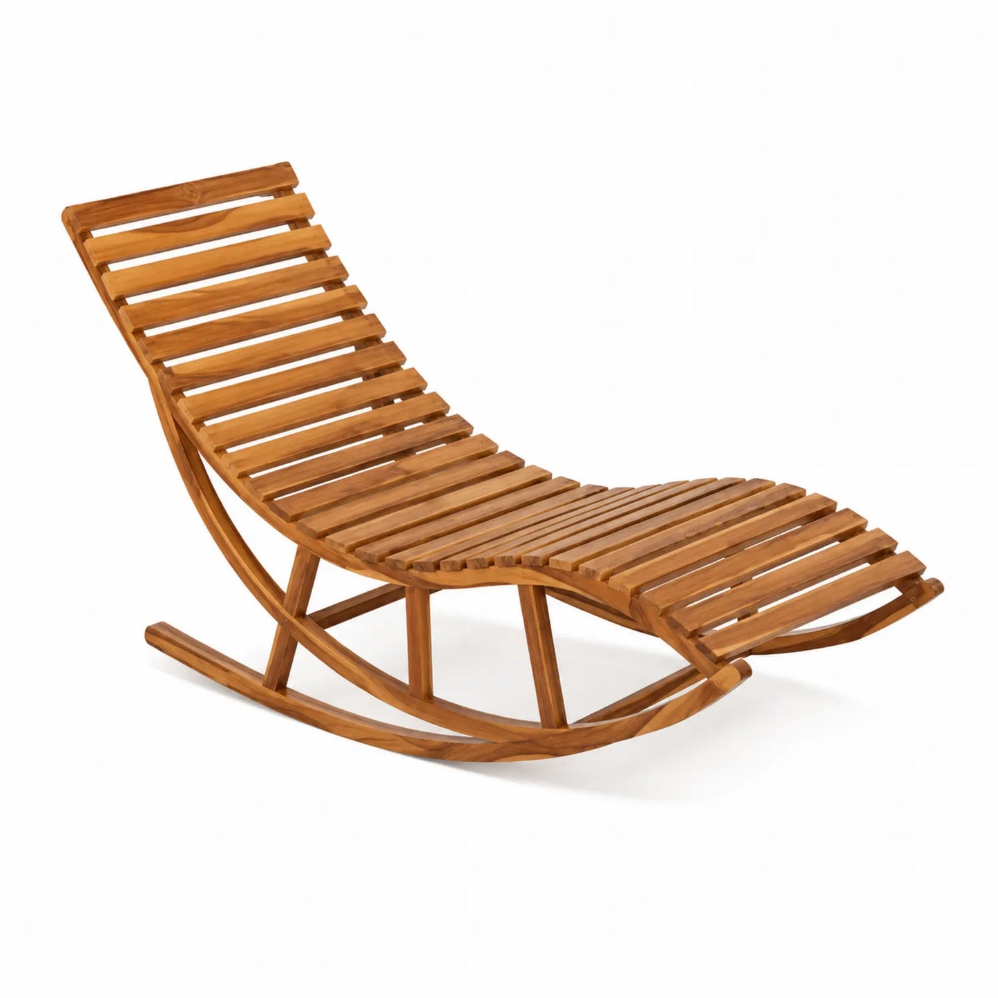 Chaise Longue à Bascule en Bois d'Acacia